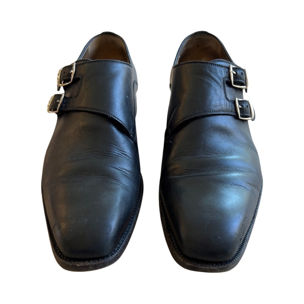 Men’s double monk DiBianco black dress shoes